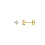 Clous d'oreilles solitaire or jaune 375/9 ct avec diamants de laboratoire 0.30 ct