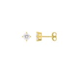 Solitaire Stud Earrings 375/9 K Yellow Gold with Lab Grown Diamonds 0.50 ct