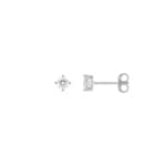Solitaire Stud Earrings 375/9 K White Gold with Lab Grown Diamonds 0.20 ct