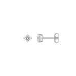 Clous d'oreilles solitaire or gris 375/9 ct avec diamants de laboratoire 0.30 ct