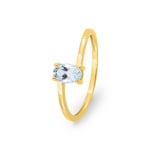 Solitärring 375/9 K Gelbgold mit Aquamarin oval