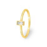 Solitärring 375/9 K Gelbgold mit Baguette Zirkonia
