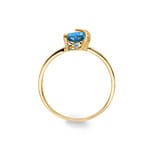 Bague solitaire or jaune 375/9 ct avec topaze bleue cœur - 09FA018JT