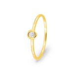 Bague solitaire or jaune 375/9 ct avec diamant de laboratoire 0.05 ct