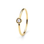 Bague solitaire or jaune 375/9 ct avec diamant de laboratoire 0.05 ct - 9KLGD094Y