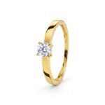 Solitaire Ring 375/9 K Yellow Gold with Lab Grown Diamond 0.25 ct - 9KLGD029Y