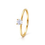 Bague solitaire or jaune 375/9 ct avec zircone en 4 griffes - 193060.Z0
