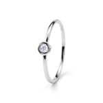 Bague solitaire or gris 375/9 ct avec diamant de laboratoire 0.05 ct