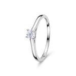 Bague solitaire or gris 375/9 ct avec diamant de laboratoire 0.15 ct - 9KLGD022W