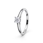 Bague solitaire or gris 375/9 ct avec diamant de laboratoire 0.25 ct