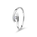 Solitärring 375/9 K Weissgold mit Zirkonia