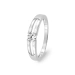 Solitärring 375/9 K Weissgold mit Zirkonia