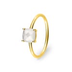 Solitärring 750/18 K Gelbgold mit Mondstein