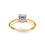 Solitaire Ring 750/18 K Yellow Gold with Cubic Zirconia 4 Prongs - 1.7077.Z0