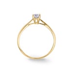 Solitaire Ring 750/18 K Yellow Gold with Cubic Zirconia 4 Prongs - IE012JZ
