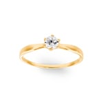 Bague Solitaires or jaune 750/18 ct avec zircone 6 griffes - 1.583.Z0