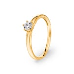 Solitärring 750/18 K Gelbgold mit Zirkonia 6-Griff
