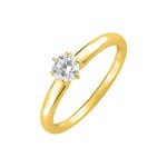 Solitärring 750/18 K Gelbgold mit Zirkonia 6-Griff