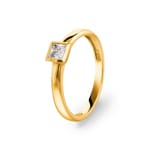Solitärring 750/18 K Gelbgold mit Zirkonia carrée Ø 54 - PR8228/1