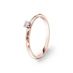 Bague solitaire or rosé 750/18 ct avec diamant 0.07 ct H/si