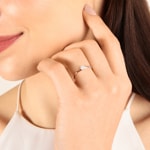 Solitärring 750/18 K Roségold mit Diamant 0.12ct H/Si - RI-70120-RG