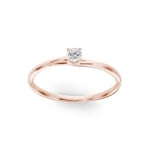 Solitärring 750/18 K Roségold mit Diamant 0.12ct H/Si - RI-70120-RG