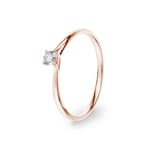 Solitärring 750/18 K Roségold mit Diamant 0.12ct H/Si