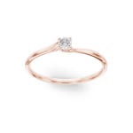 Solitaire Ring 750/18 K Rose Gold with Diamond 0.12ct H/Si - RI-70121-RG