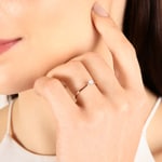 Solitaire Ring 750/18 K Rose Gold with Diamond 0.12ct H/Si - RI-70124-RG