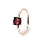 Solitärring 750/18 K Roségold mit Granat Kissen