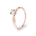 Solitärring 750/18 K Roségold mit Zirkonia 4-Griff