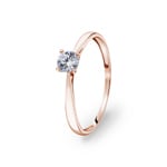 Solitärring 750/18 K Roségold mit Zirkonia 4-Griff