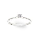 Bague solitaire or gris 750/18 ct avec diamant 0.12 ct H/Si - RI-70124-WG
