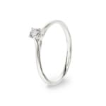 Bague solitaire or gris 750/18 ct avec diamant 0.12 ct H/Si