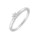 Solitärring 750/18 K Weissgold mit Zirkonia 6-Griff