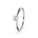 Bague solitaire or gris 750/18 ct avec zircone en 4 griffes - 1.7075.Z1