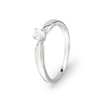 Bague Solitaires Argent 925 rhodié avec zircone 4 griffes Ø 3.5mm