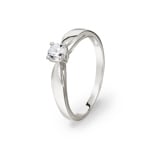 Bague Solitaires Argent 925 rhodié avec zircone 4 griffes Ø 4.2mm