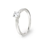 Solitärring 925 Silber rhodiniert mit Zirkonia 4-Griff Ø 4.75mm