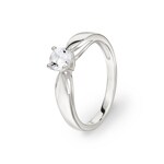 Bague Solitaires Argent 925 rhodié avec zircone 4 griffes Ø 5mm