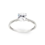 Solitaire Ring 925 Silver rhodium-plated with Cubic Zirconia 4 Prongs Ø 6.5mm - 337435.1