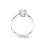 Solitaire Ring 925 Silver rhodium-plated with Cubic Zirconia 4 Prongs Ø 7.5mm - 307118.1