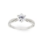 Solitärring 925 Silber rhodiniert mit Zirkonia 6-Griff Ø 6mm - 337129.1