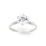 Solitärring 925 Silber rhodiniert mit Zirkonia 6-Griff Ø 7.5mm - 337585.1