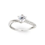 Bague Argent 925 rhodié avec zircones solitaires accompagnés - ASRR44Z