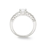 Bague Argent 925 rhodié avec zircones solitaires accompagnés - 307737.1