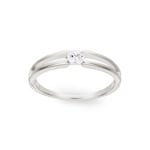 Bague Solitaires Argent 925 rhodié avec zircone ronde Ø 3.5mm - 337451.1