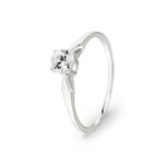 Solitärring 925 Silber rhodiniert mit Zirkonia rund Ø 4mm