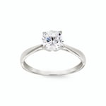 Solitaire Ring 925 Silver rhodium-plated with round Cubic Zirconia Ø 6.5mm - 337650.1