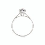 Solitaire Ring 925 Silver rhodium-plated with round Cubic Zirconia Ø 6.5mm - 337650.1